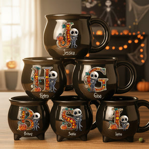 Spooky Alphabet Ceramic Cauldron Mug - Personalized Gifts For Halloween 02TGDT050925
