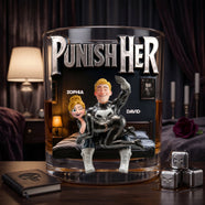 Playful Couple Round Glass, Personalized Gifts For Couple 04qhlu100626