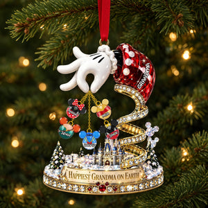 Happiest Grandma On Earth Acrylic Ornament - Personalized Christmas Gifts For Grandma 04ohlu290826