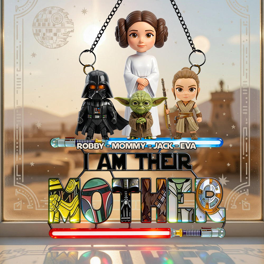 Mom And Kids Layer Suncatcher Ornament  - Personalized Gifts For Mother's Day 01NADT030426