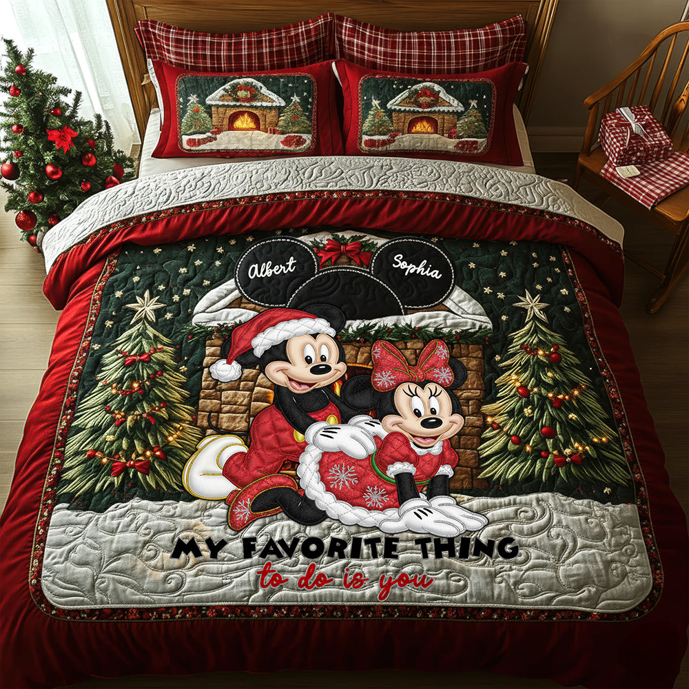 Festive Couple Bedding Set - Personalized Christmas Gifts For Couple 02NAQN190925