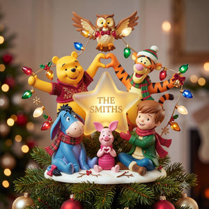 Christmas Woodland Friends Tree Topper - Personalized Gifts For Family 03palu300926