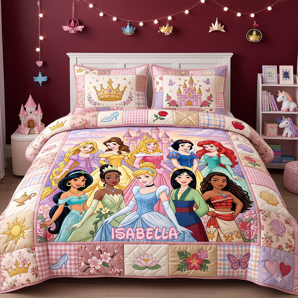 Lovely Fairy Tale Princesses Quilt Bedding Set - Personalized Christmas Gifts 05nadt171026