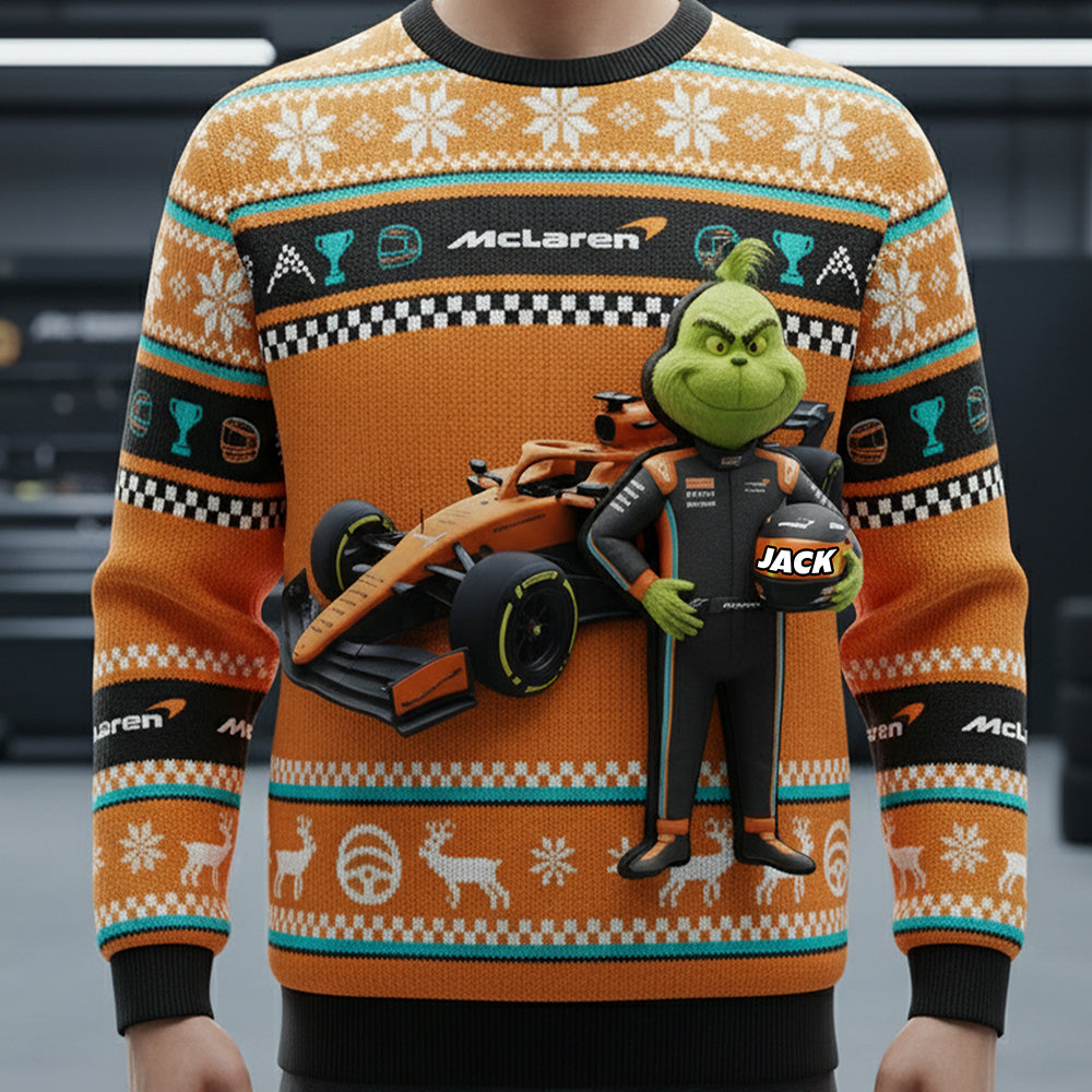 Green Monster Ugly Sweater - Personalized Gifts For Car Lovers Ugly Sweater 01pata031125
