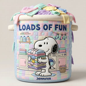 Loads Of Fun Quilted Laundry Basket - Personalized Gifts 02toqn090726