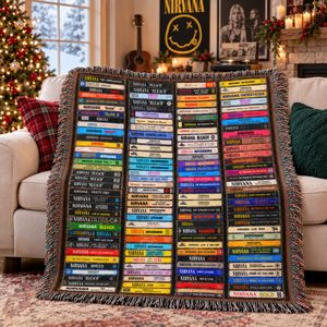 Nirvana Cassette Woven Blanket - Personalized Christmas Gifts For Rock Lovers 02huqn261026