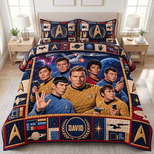 Cosmic Voyage Quilt Bed Set - Personalized Gifts 05NATN131026