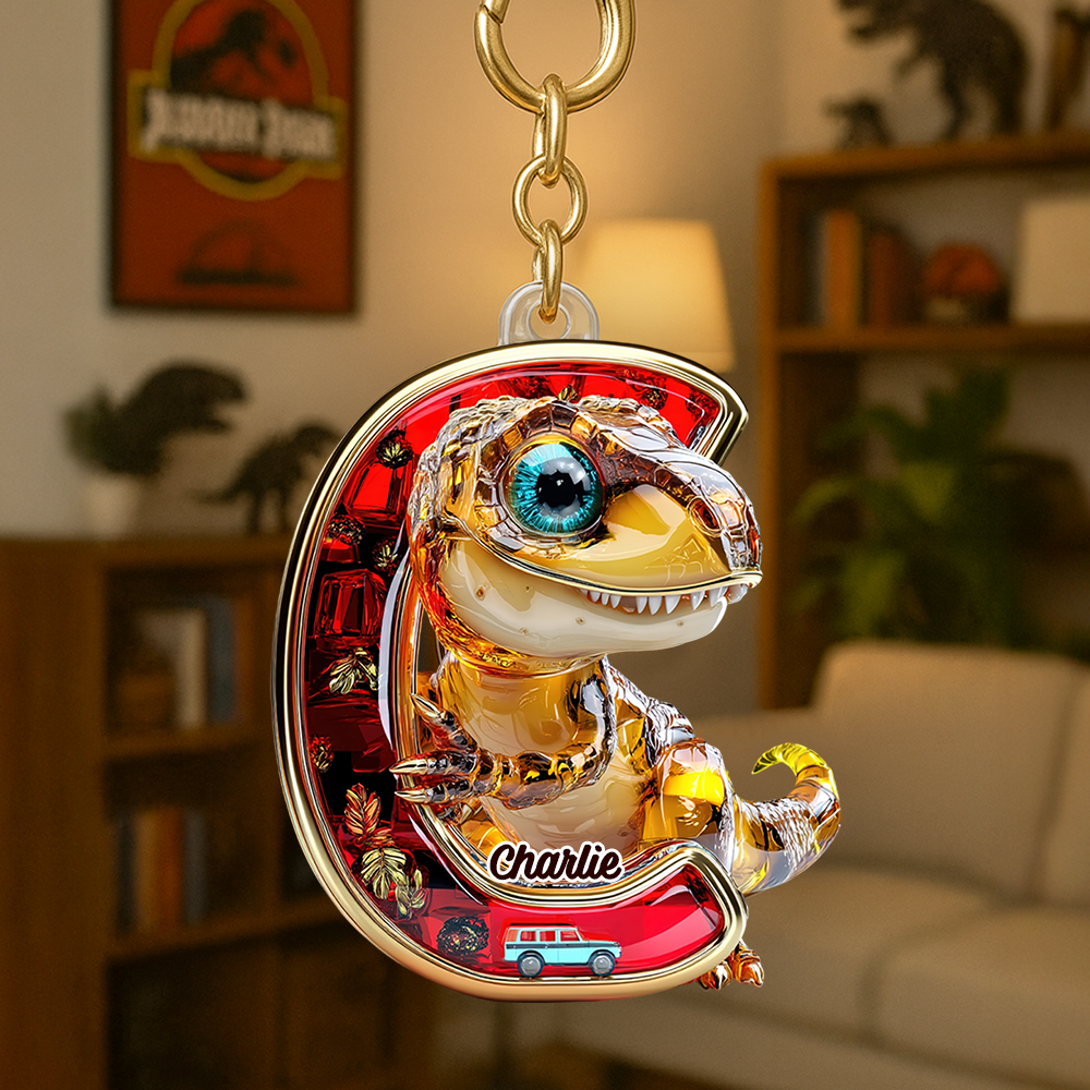 Dino Alphabet Letter Keychain- Personalized Gifts For Fans 01tgpu120625-Homacus