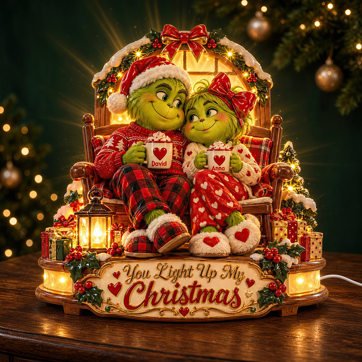 You Light Up My Christmas Acrylic Light Box - Personalized Gifts For Couple 01PGDT261026