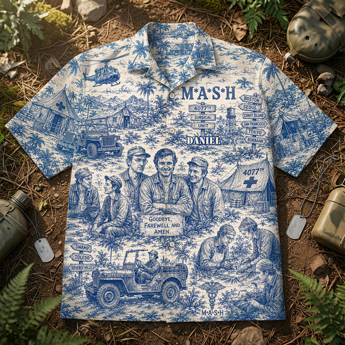Vintage Field Camp Hawaiian Shirt - Personalized Gifts 01NADT020726