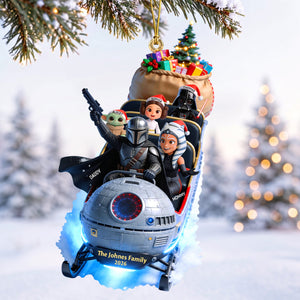Scifi Snow Ride Christmas Ornament, Personalized Gifts For Family 04qhqn120926