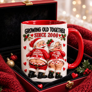 Naughty Old Santa Couple Accent Mug - Personalized Christmas Gifts For Couples 01todh211026