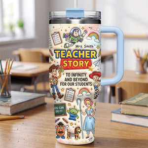 Devoted Teacher 40oz Tumbler With Handle - Personalized Gifts For Teachers 02QHLU220726