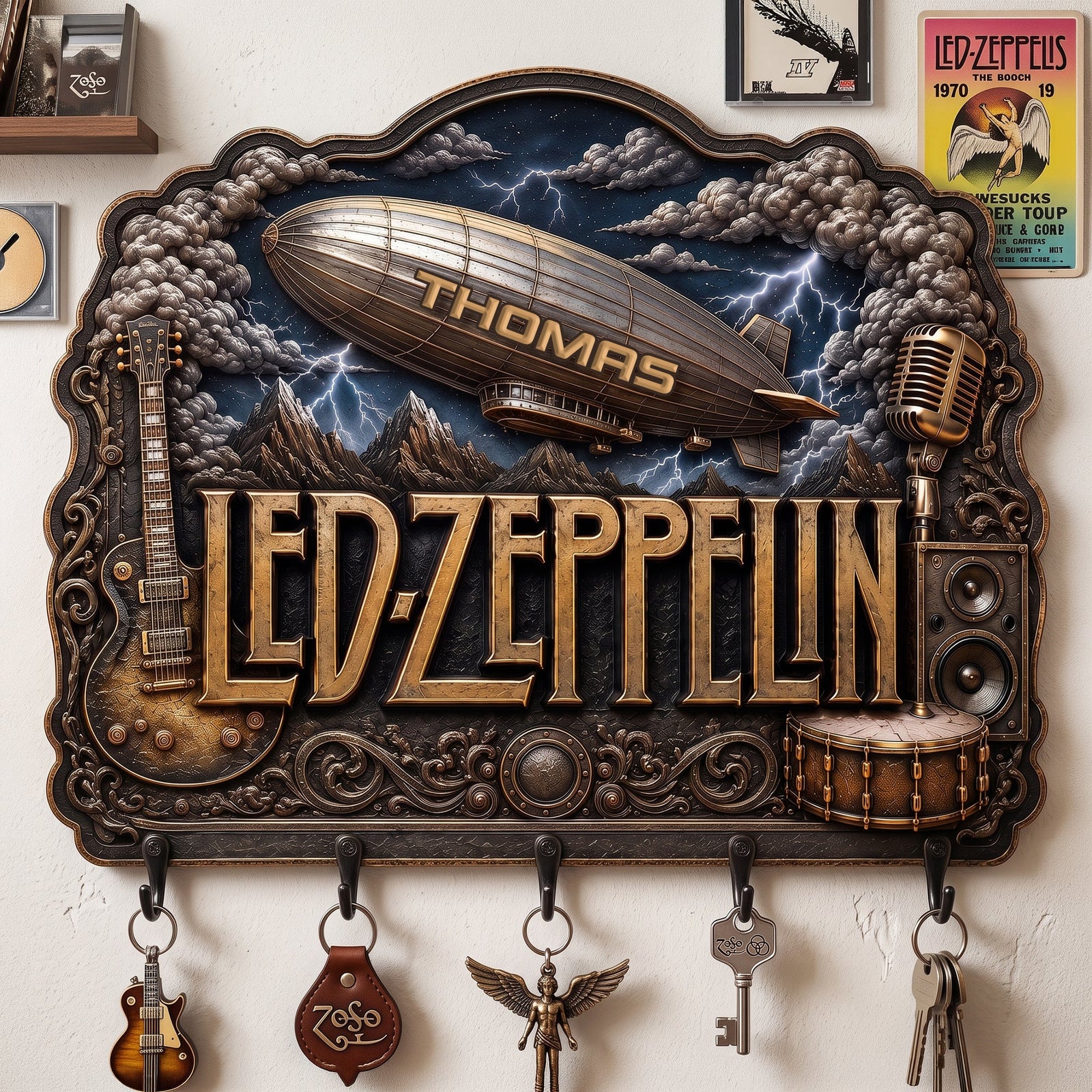 Led Zeppelin Wall Key Hanger - Personalized Gifts 05nalu160726