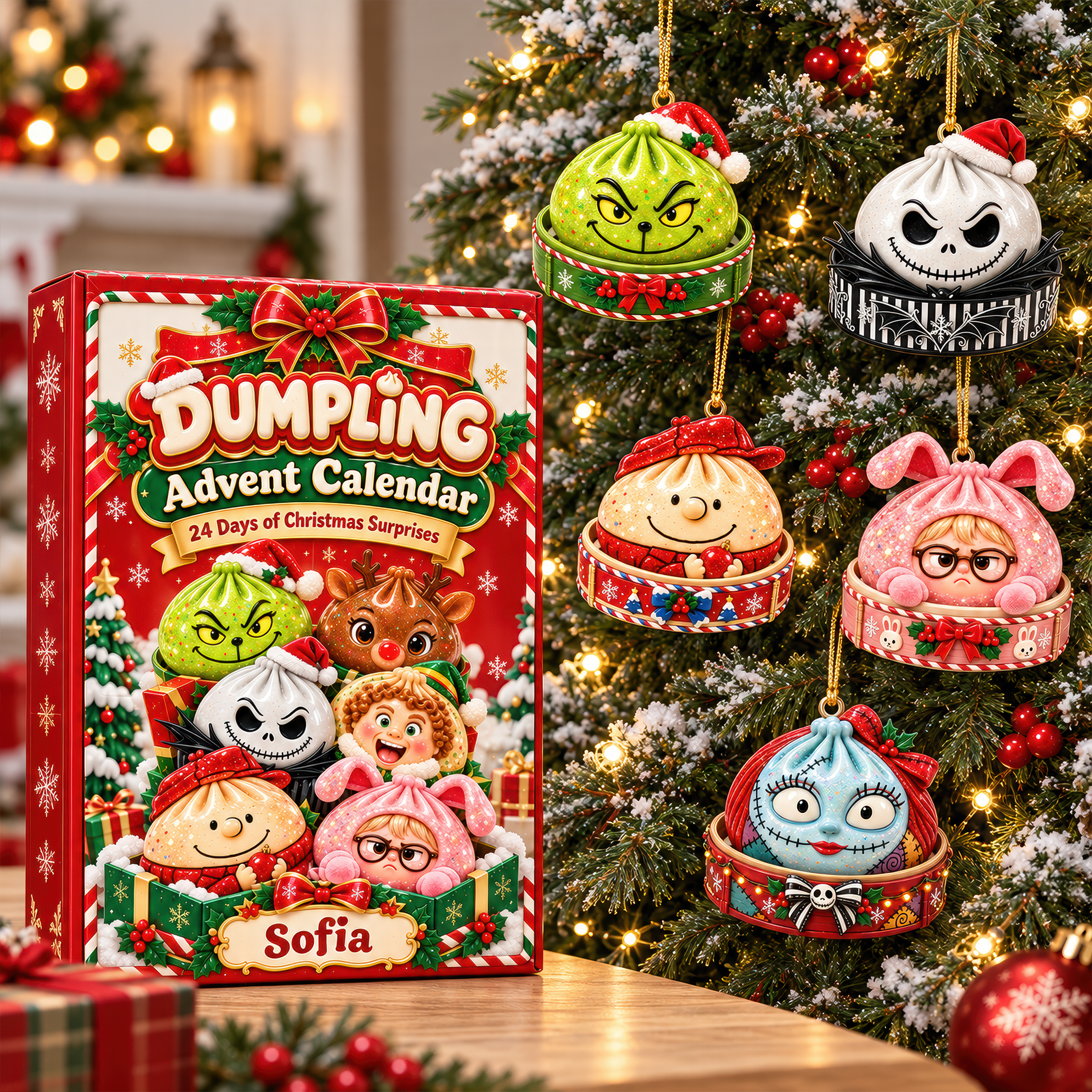 Sweet Holiday Dumpling Advent Calendar Blind Box - Personalized Christmas Gifts 02HUQN141026