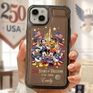 Celebrated America 250th Anniversary Leather Flip Wallet Phone Case - Personalized Gifts For Patriots 02tytn050626-Homacus