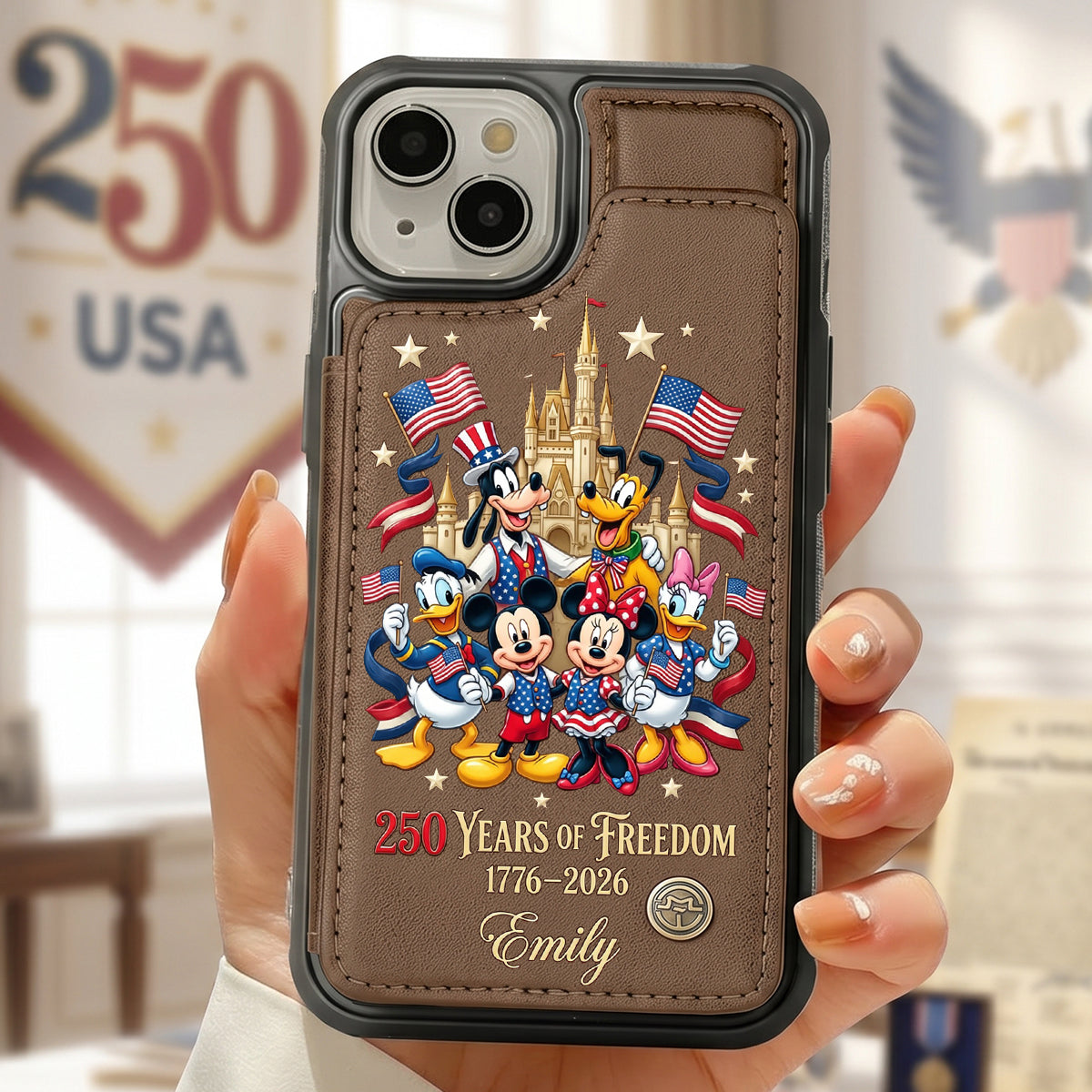 Celebrated America 250th Anniversary Leather Flip Wallet Phone Case - Personalized Gifts For Patriots 02tytn050626-Homacus