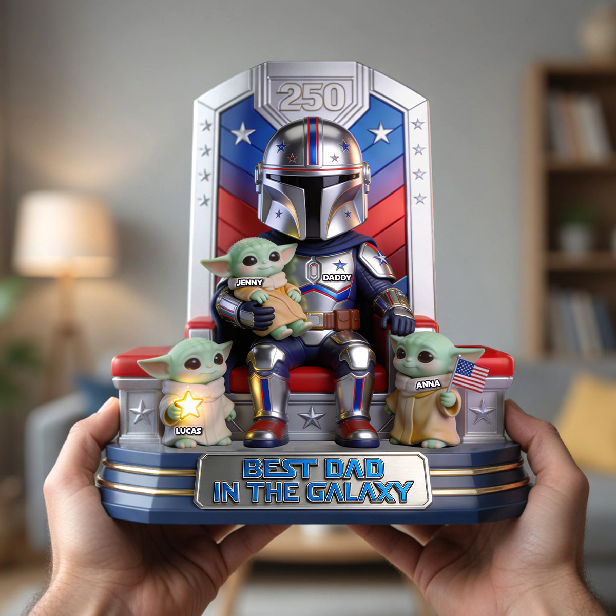 Best Dad In The Galaxy Light Box Personalized Gifts For Dad 04PGTN280426