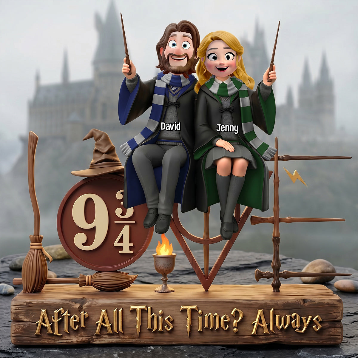 Fantasy Wizard Couple Acrylic Plaque - Personalized Gifts For Couple 02natn300526