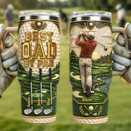 Best Dad By Par 40oz Tumbler - Personalized Gifts For Dad 03pata050526