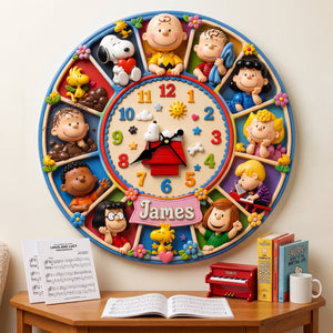 Happy Friends Acrylic Hanging Wall Clock - Personalized Gifts 01hulu080726