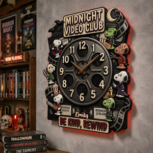 Spooky Puppy Friends Acrylic Hanging Wall Clock - Personalized Gifts 03tydh230726