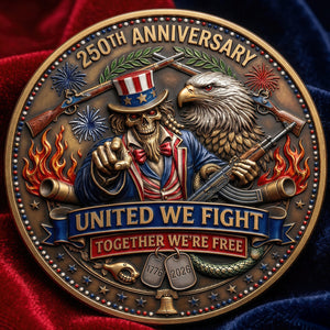 Celebrated America 250th Anniversary Printed Metal Coin - Personalized Gifts 03tyqn240326 - Coin - GoDuckee