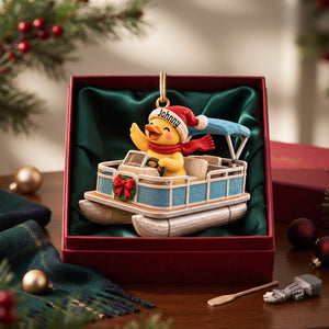 Ducking Fun Pontoon Ride Ornament - Personalized Gifts For Pontoon Lovers 03QHLU161026