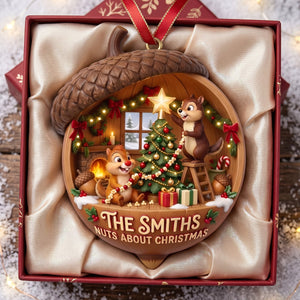 Chipmunks Couple Ornament - Personalized Gifts For Family Christmas Ornament 01HATA290826