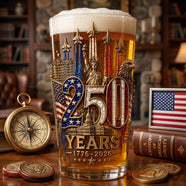 America 250th Anniversary Beer Glass - Personalized Gifts For Patriotic 05palu270526 - Beer Glasses - GoDuckee