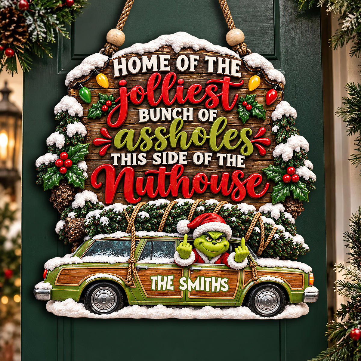 Home Of The Jolliest Acrylic Sign - Personalized Christmas Gifts For Family 08nadt161026