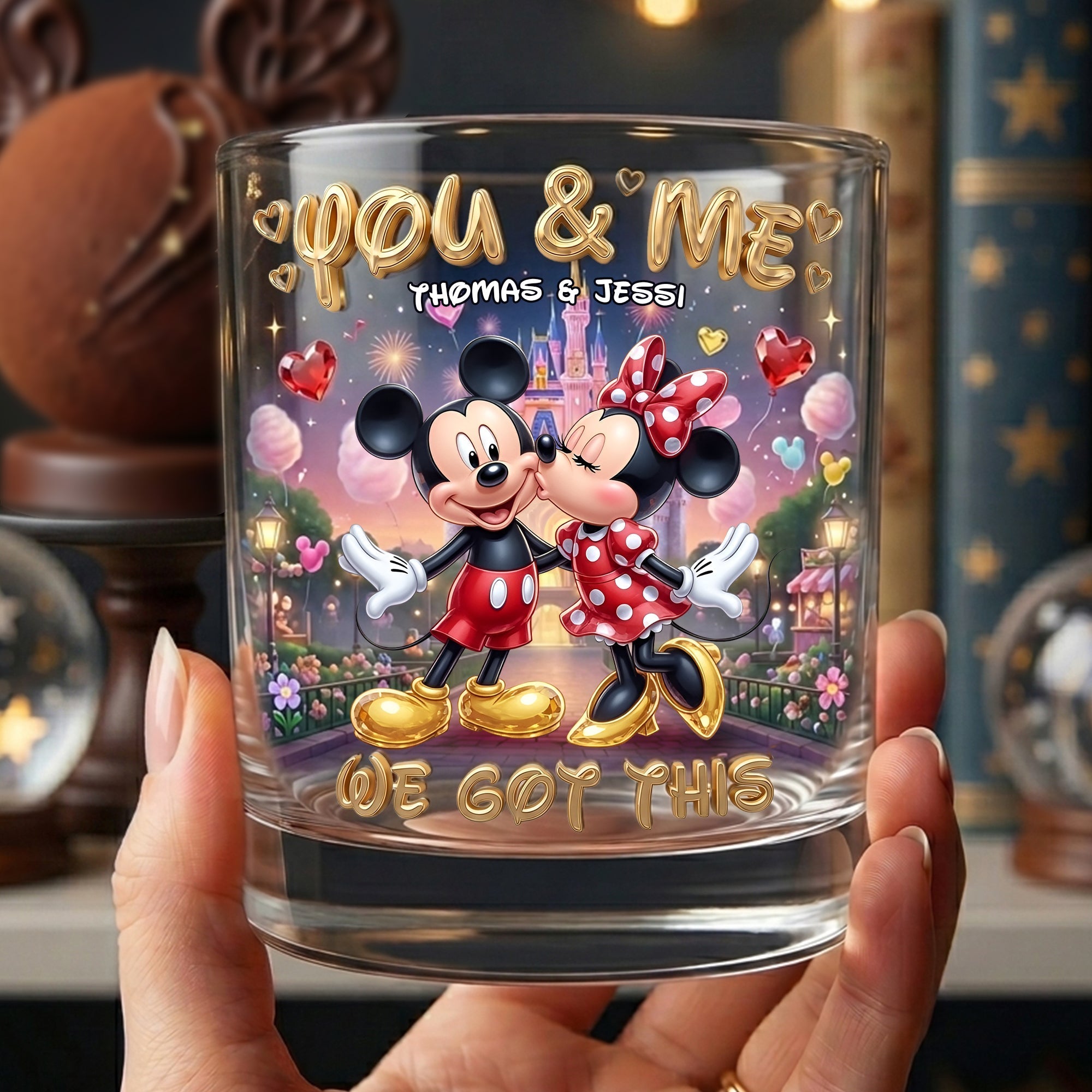 Kissing Couple Round Glass - Personalized Gifts For Couple 01TYLU160626