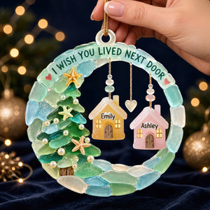 Besties House Seaglass Acrylic Ornament - Personalized Christmas Gifts 01nadt211026