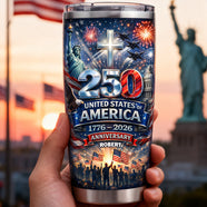 USA 250th Anniversary Tumbler - Personalized Gifts For Patriots 02hudt240226 - Tumbler Cup - GoDuckee