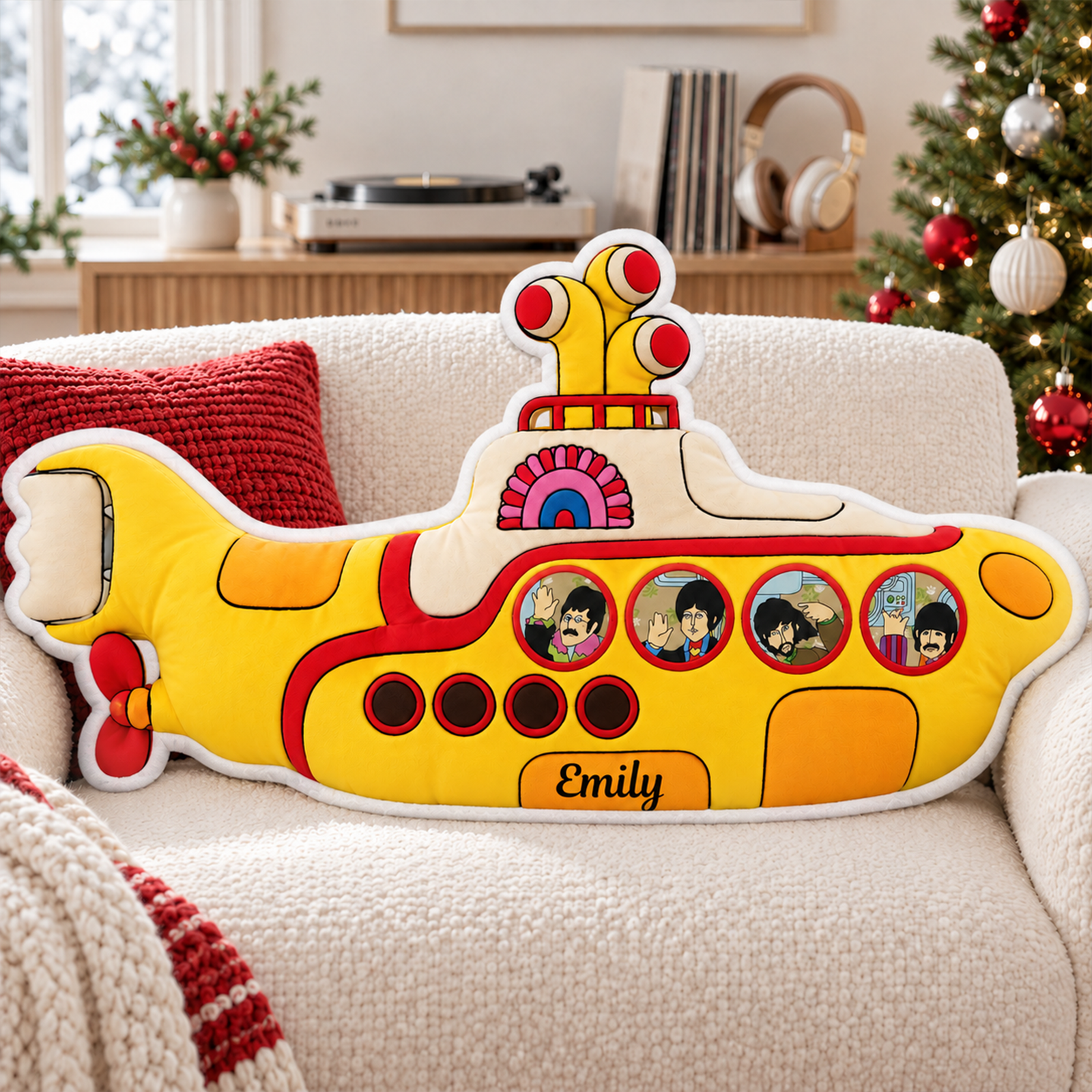 The Beatles Yellow Submarine Pillow  - Personalized Gifts For Music Lovers 05NAQN221026