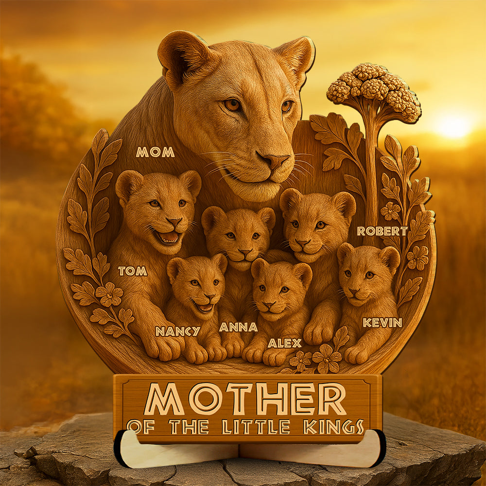 Lion Mom Wood Sign Gifts For Mom 02OHDT160425-Homacus