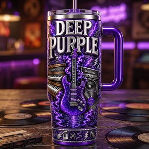 Deep Purple Heavy Metal Colorful 40oz Tumbler With Handle - Personalized Gift For Rock Lovers 05naqn160726