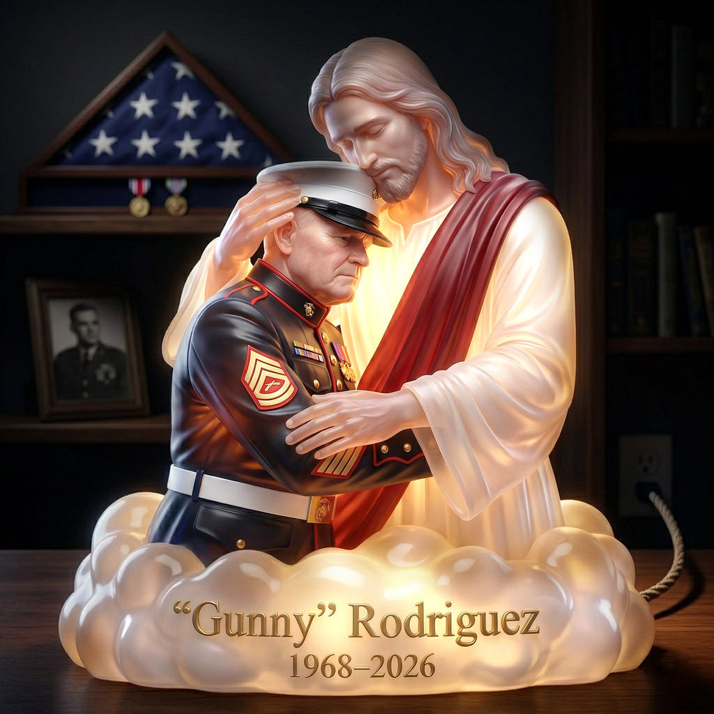 Custom Photo Veteran Rest In Jesus Arm, Personalized Keepsake To Remember Departed Veteran 01qhlu090426 - Light Box - GoDuckee