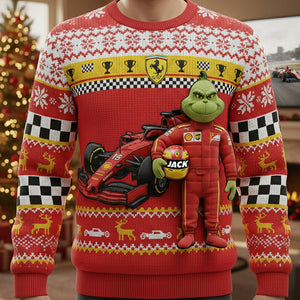 Green Monster Ugly Sweater - Personalized Gifts For Car Lovers Ugly Sweater 01pata031125
