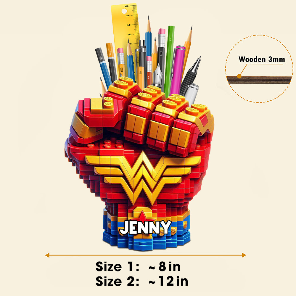 Super Fist Bump Wooden Pen Holder - Personalized Gifts For Kids 03ohtn240725