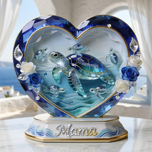 Sea Theme Turtle Mom And Kids Acrylic Plaque - Personalized Gifts For Mother's Day Plaque 04PGLU080426-Homacus