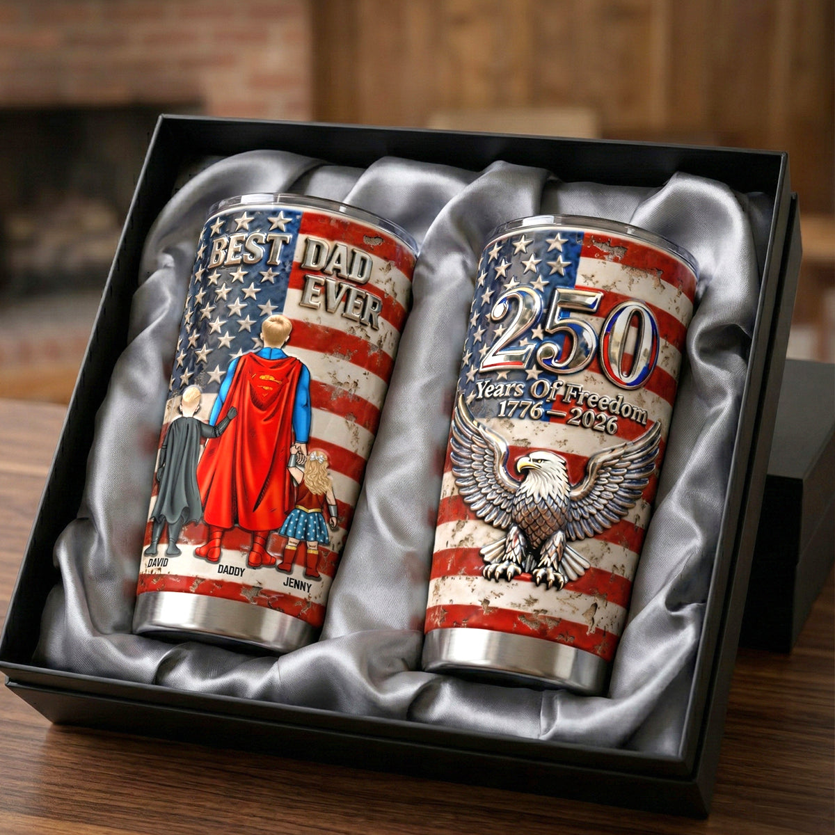 Proud American 250th Anniversary Tumbler - Personalizeed Gift For Dad 04NATN020326