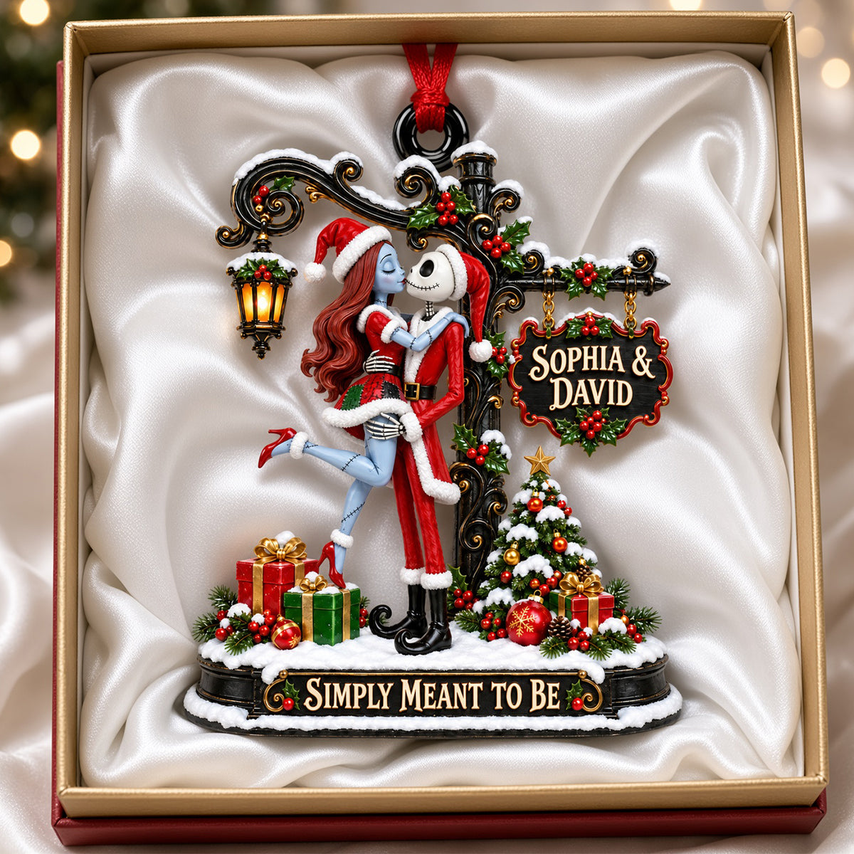 Spooky Sweethearts Acrylic Christmas Ornament - Personalized Gifts For Couple 06TYDH160926