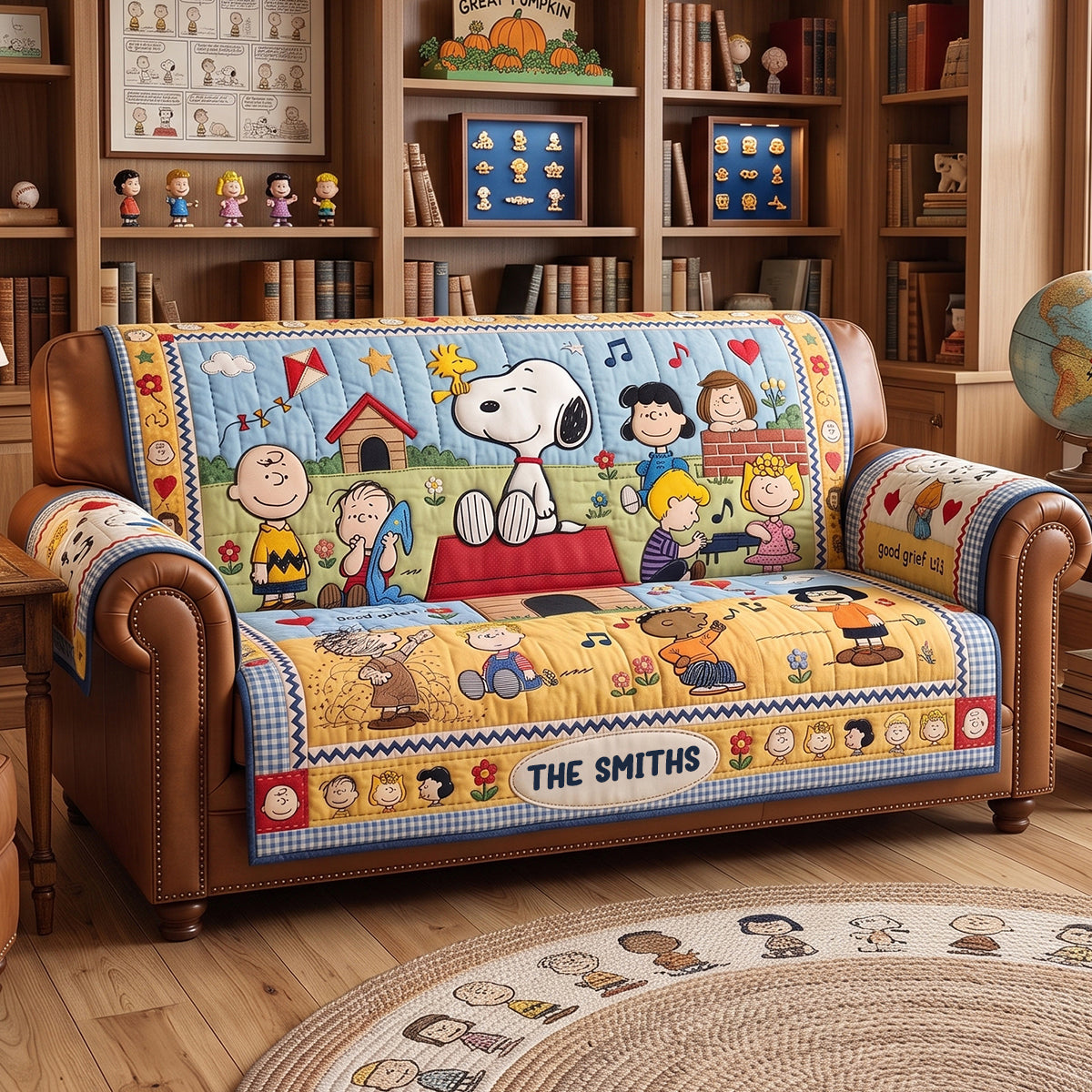 Happy Quilted Sofa Cover Personalized Gifts For Friends 01HUTN070726