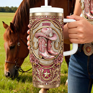 Vintage Western Cowgirl 40oz Tumbler - Personalized Gifts For Cowgirl 01NADT110226
