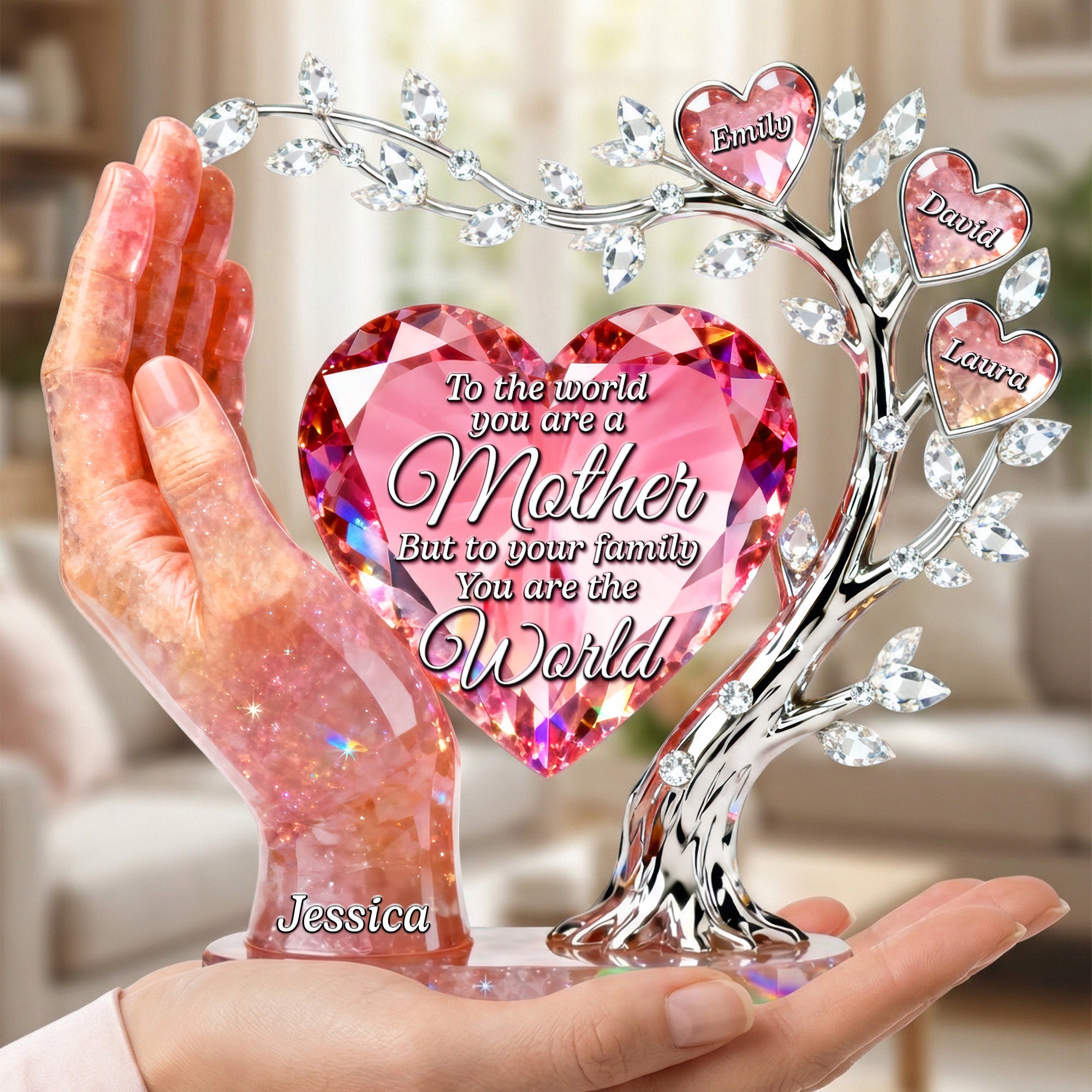 Heart of Family Acrylic Plaque – Personalized Gifts For Mom 03kiqn040226