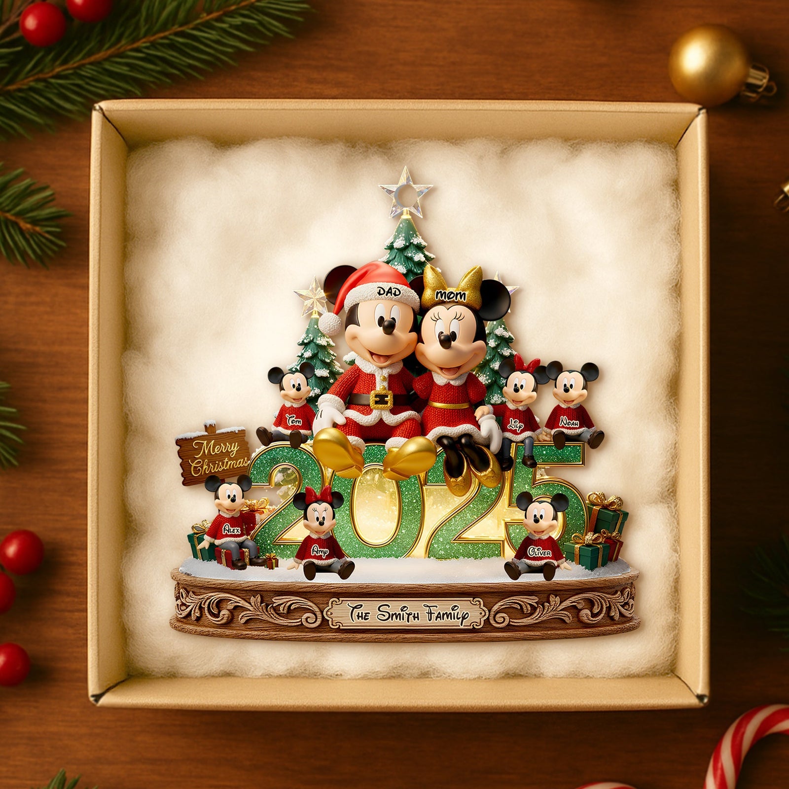 Merry Family Glow Christmas Ornament Personalized Gifts For Family 01PADT111025