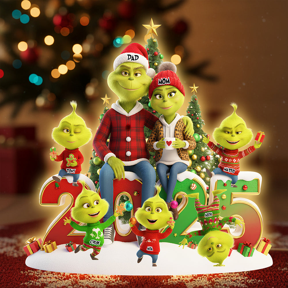 Naughty Green Monsters Acrylic Light Box Personalized Christmas Gifts 04nadt051125