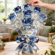 Toile de Jouy Flower Bouquet Mom Acrylic Plaque 03PGMG140326