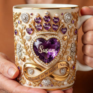 Crystal Heart Coffee Mug - Personalized Gifts For Moms And Grandmas 02padt100326